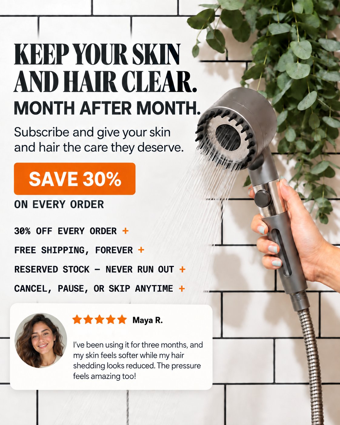 Keep your skin and hair clear, month after month